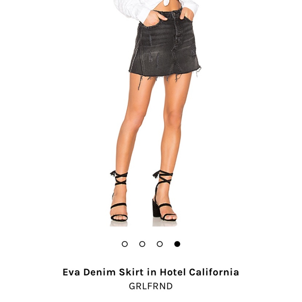NWOT GRLFRND Eva Denim black skirt sz 25
